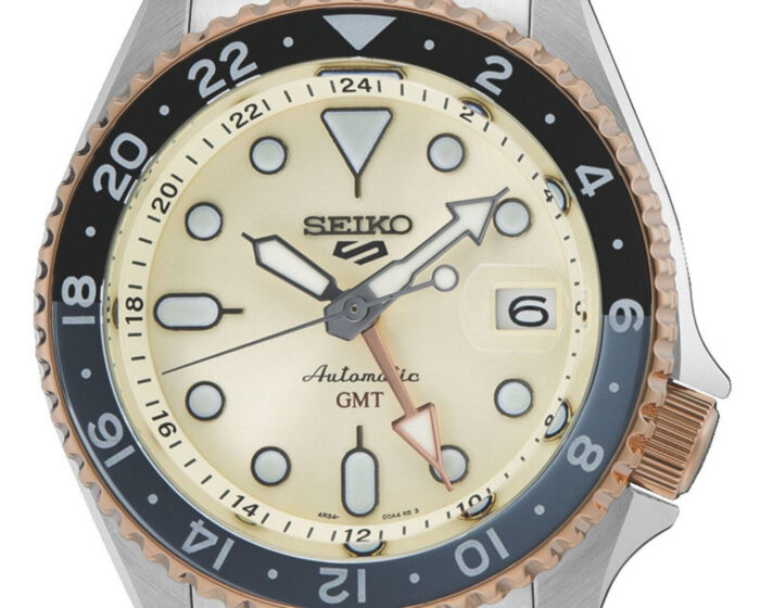 Seiko 5 GMT Sport Asia Exclusive Limited Edition Off White Dial Silver Steel Strap Watch for Men - SSK046K1 - Image 8